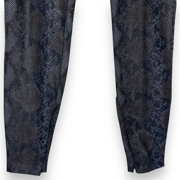 Zara Trafaluc Women's Snake Skin Print Leggings Size XS Blue Black Zipper Leg - Picture 6 of 7